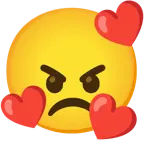 smiling face with hearts + angry face