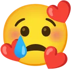 smiling face with hearts + crying face