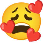 smiling face with hearts + weary face