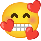 smiling face with hearts + grimacing face