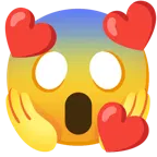 smiling face with hearts + face screaming in fear