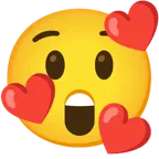 smiling face with hearts + astonished face