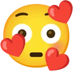 smiling face with hearts + flushed face