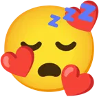 smiling face with hearts + sleeping face