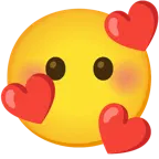smiling face with hearts + face without mouth