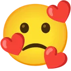 smiling face with hearts + slightly frowning face