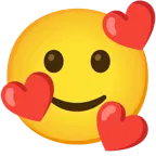 smiling face with hearts + slightly smiling face