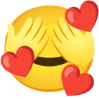 smiling face with hearts + see-no-evil monkey