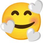smiling face with hearts + white heart