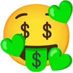 smiling face with hearts + money-mouth face