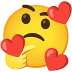 smiling face with hearts + thinking face