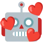 smiling face with hearts + robot