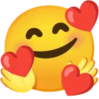 smiling face with hearts + smiling face with open hands