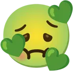 smiling face with hearts + nauseated face