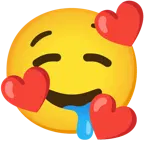 smiling face with hearts + drooling face