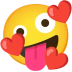 smiling face with hearts + zany face