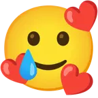 smiling face with hearts + smiling face with tear