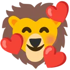 smiling face with hearts + lion