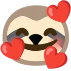 smiling face with hearts + sloth