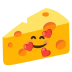 smiling face with hearts + cheese wedge