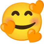 smiling face with hearts + orange heart