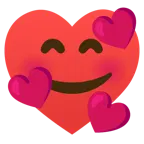 smiling face with hearts + heart suit