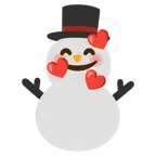 smiling face with hearts + snowman without snow