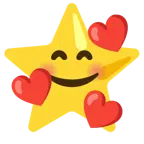 smiling face with hearts + star