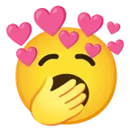 faccina che sbadiglia + cuore con freccia