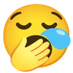 faccina che sbadiglia + faccina assonnata