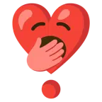 faccina che sbadiglia + punto esclamativo a cuore