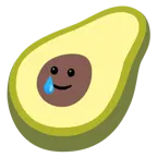 smiling face with tear + avocado