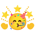 partying face + glowing star