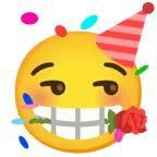 partying face + rose
