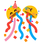 partying face + confetti ball