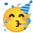 partying face + blue heart