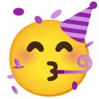 partying face + purple heart