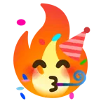 partying face + fire