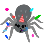 partying face + spider