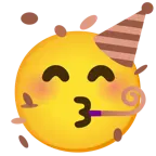 partying face + brown heart