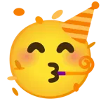 partying face + orange heart