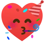 partying face + heart suit