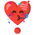 partying face + heart exclamation