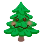 faccina stordita + albero sempreverde