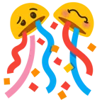 faccina stordita + coriandoli