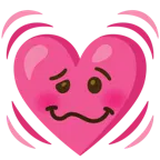 faccina stordita + cuore che batte