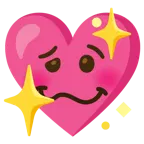 faccina stordita + cuore che luccica