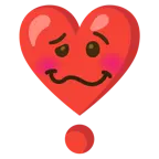 faccina stordita + punto esclamativo a cuore