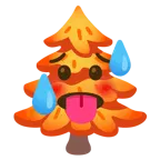 faccina accaldata + albero sempreverde