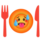 faccina accaldata + piatto e posate